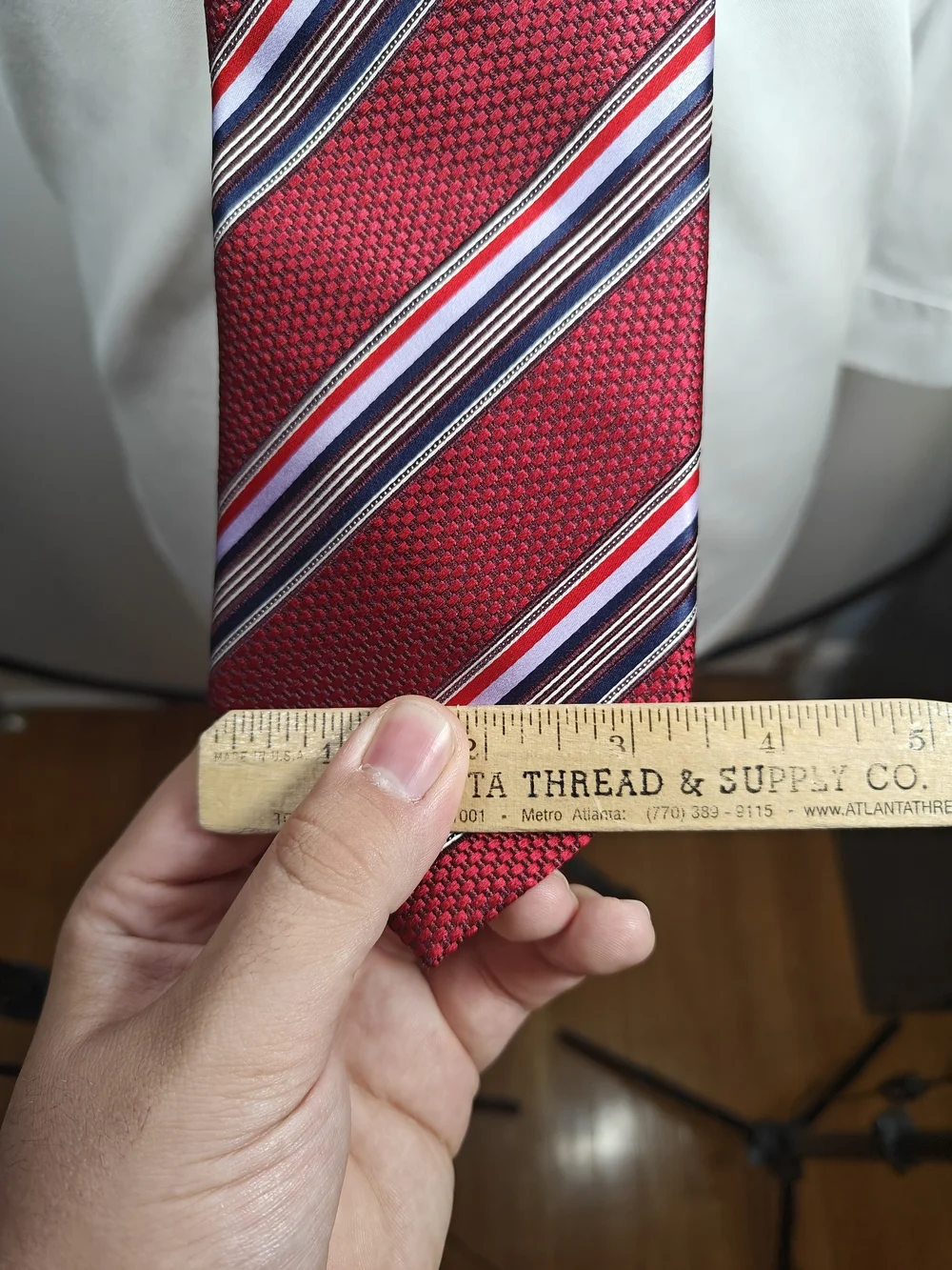 Ermenegildo Zegna Red Navy Striped 100% Silk Jacquard Necktie Made in Italy